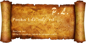 Peska Lénárd névjegykártya